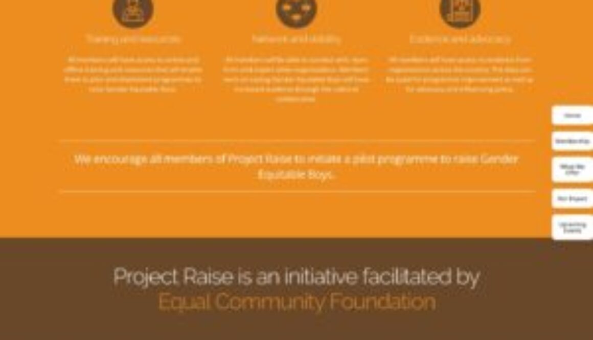 Full-page screenshot of the Project Raise website